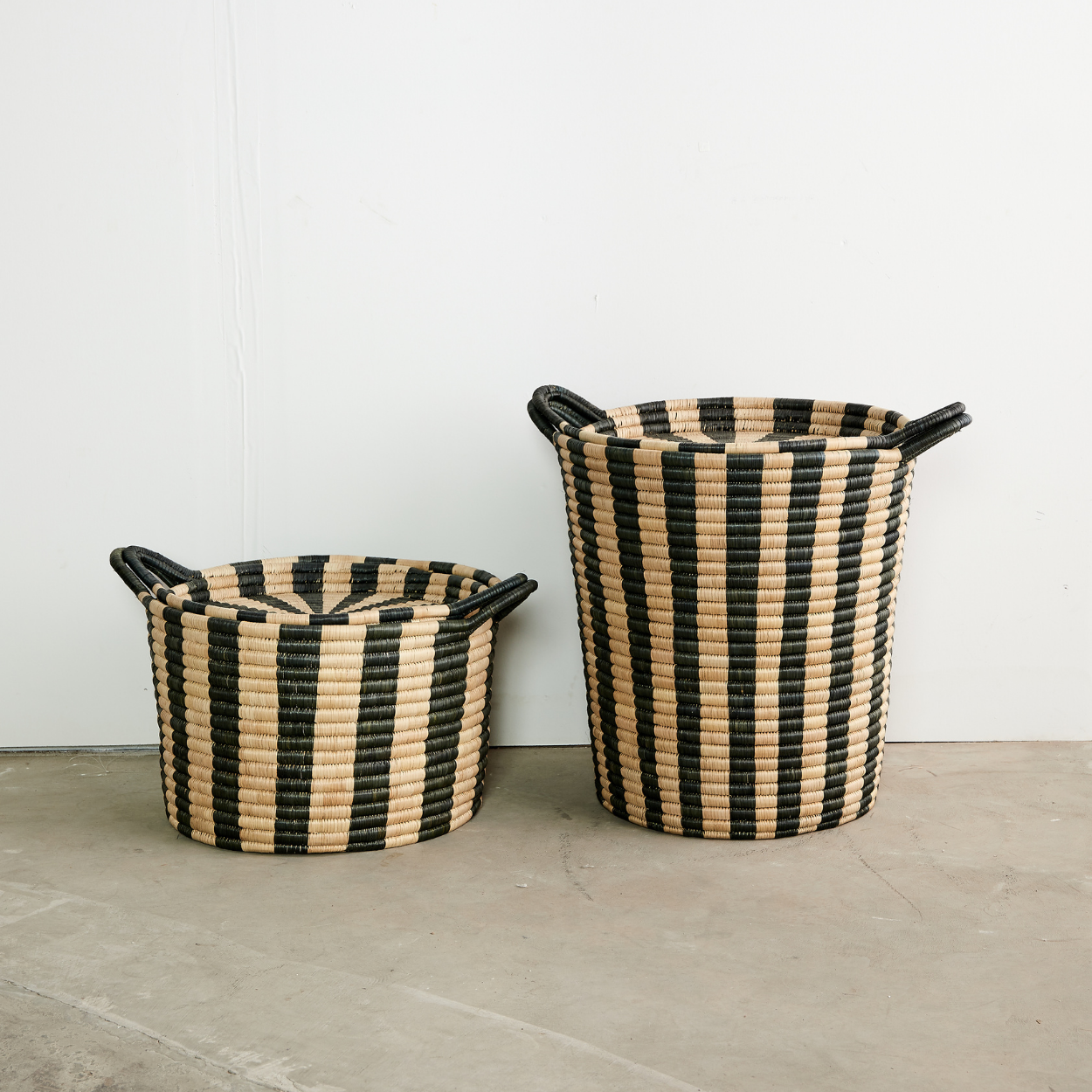 Woven Basket: Ineke Black Striped Basket