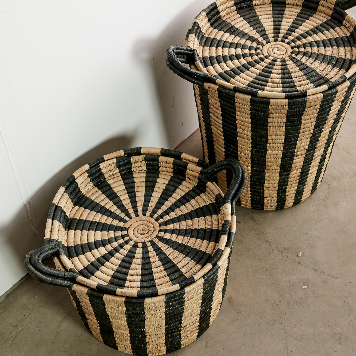 Ineke Black Striped Basket