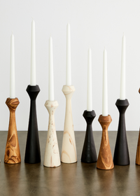 African handmade Wood Taper Candlestick set of 9