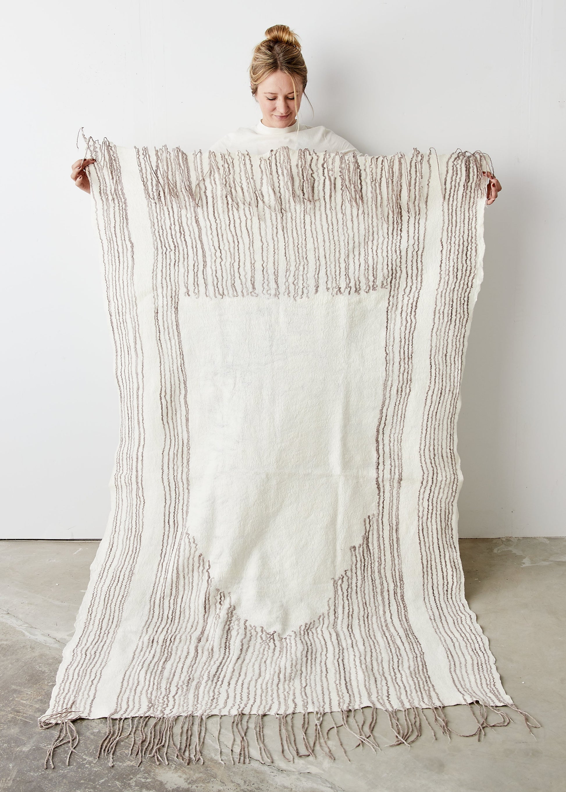 Musullah Fine Line Throw | Luxury Wool Blanket Wool
