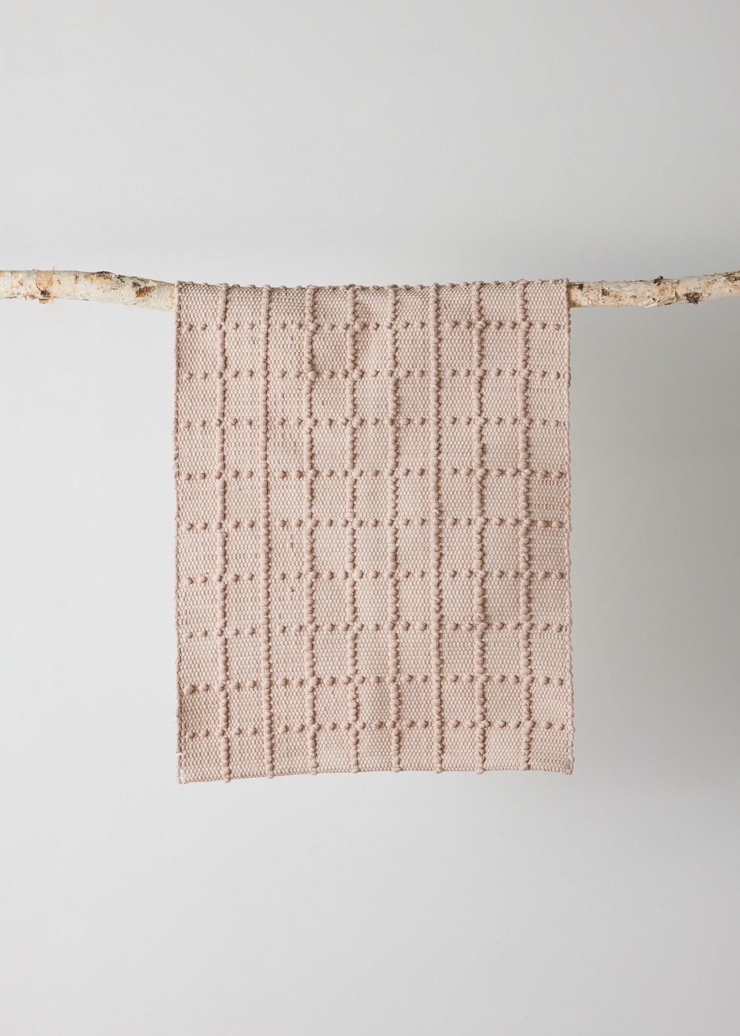 Blush Plaid Bobble Mat