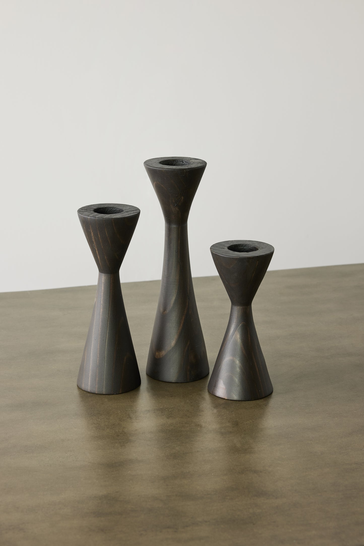 Geo Teelichthalter aus Holz Weiß, Schwarz, Natur