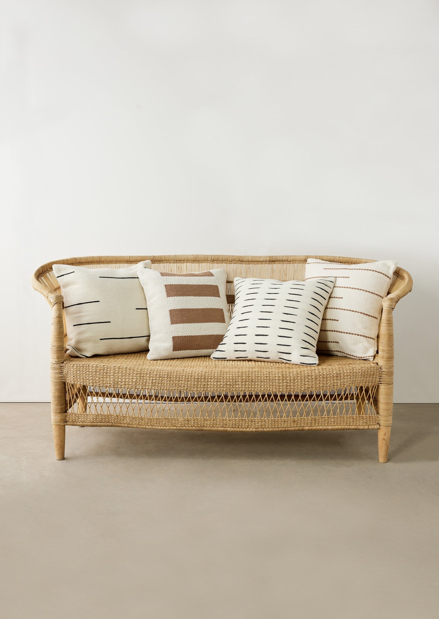 African Modern Luxury Boho Throw Pillow: Asha Organic New Zealand Wool and Linen Decorative Pillow