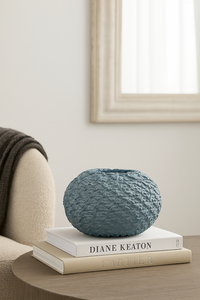 Blue Chunky Pebble Papier Vase