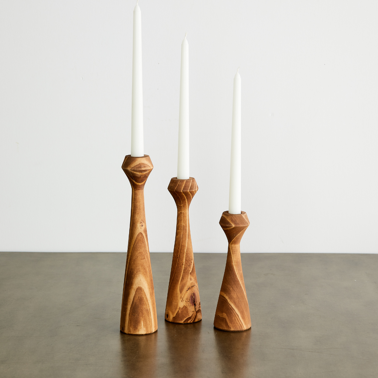 Tapered Diamond Candlestick Holder set of 3