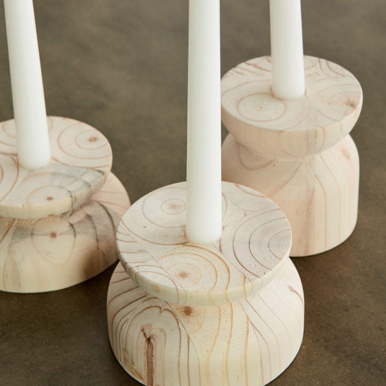 Modern Wood Candle Holder: Organic Pine Candlestick Holder