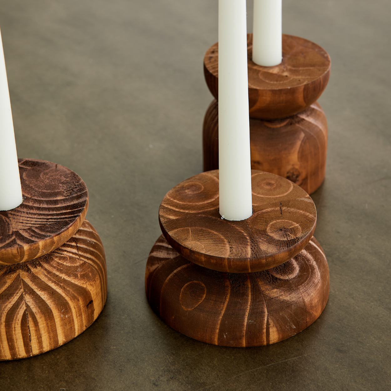 Modern Wood Candle Holder: Organic Pine Candlestick Holder