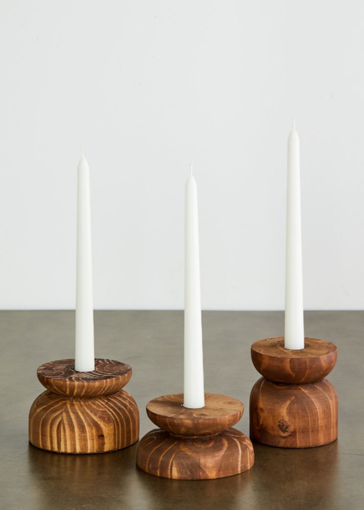 Organic Pine Candlestick Holder