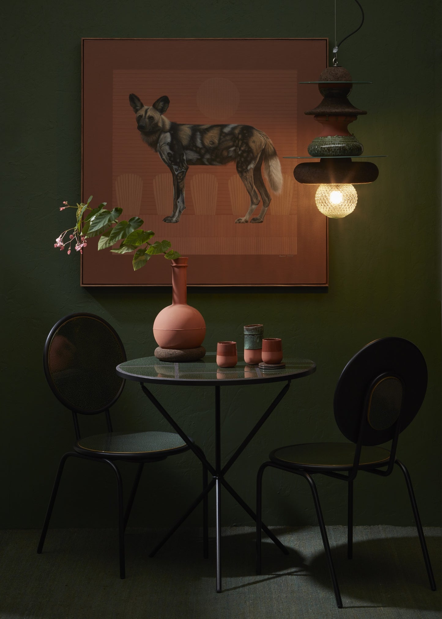 Wiid Forest Green Ceramic Tiled Bistro Table