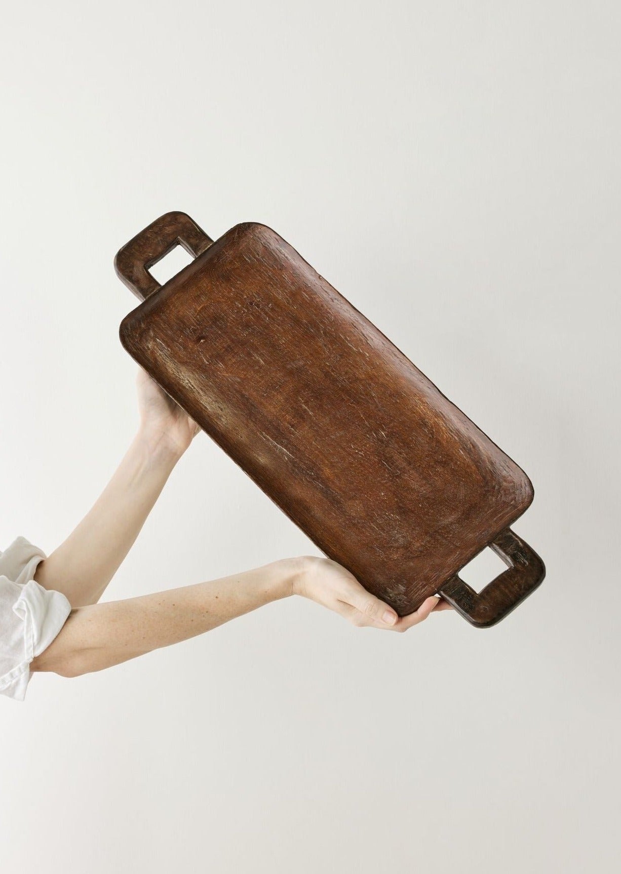 Modern Wood Serving Tray: Black, Natural, Bamenda Serving Tray