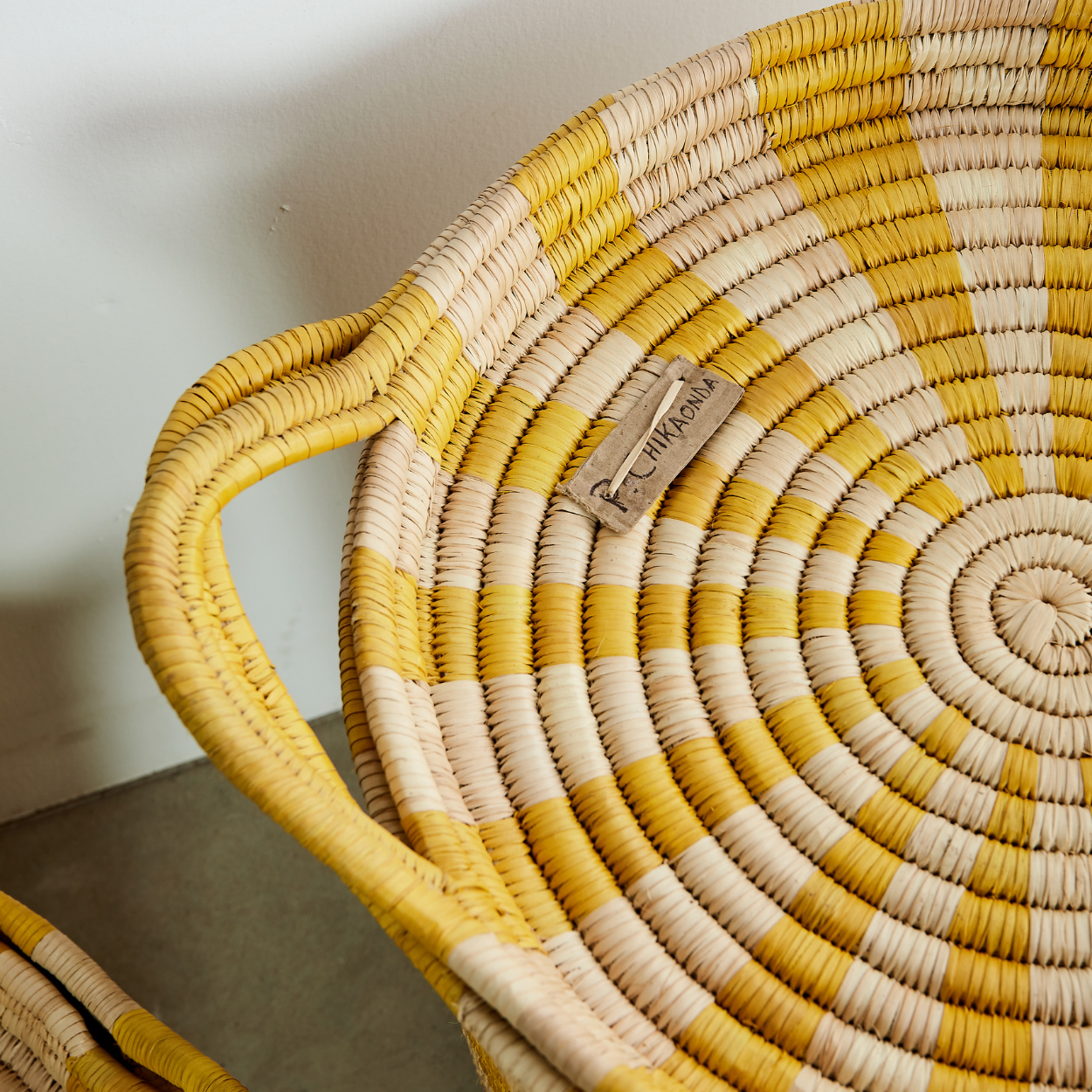 Ineke Yellow Striped Basket