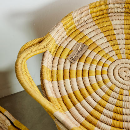 Woven Basket: Ineke Yellow Striped Basket