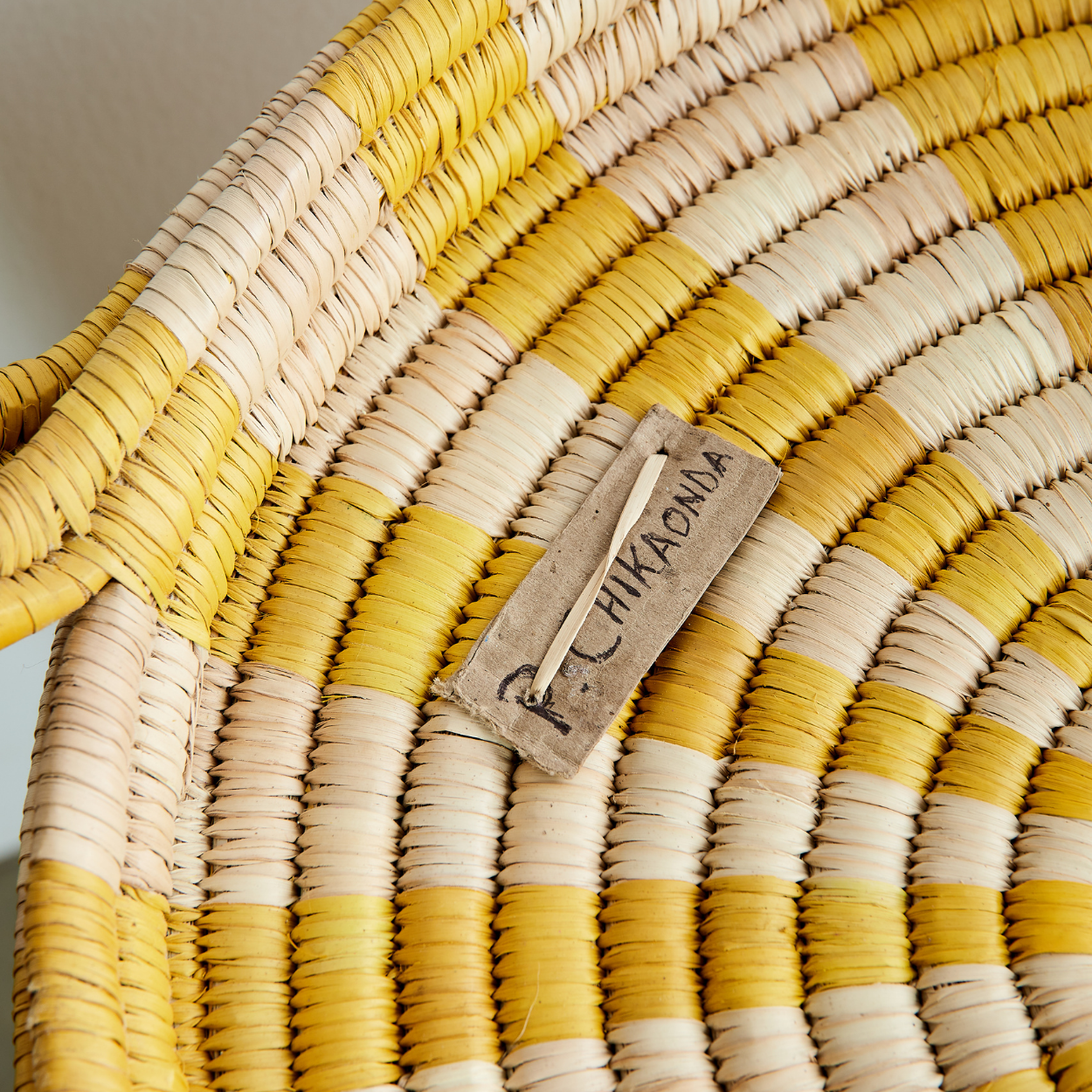 Woven Basket: Ineke Yellow Striped Basket