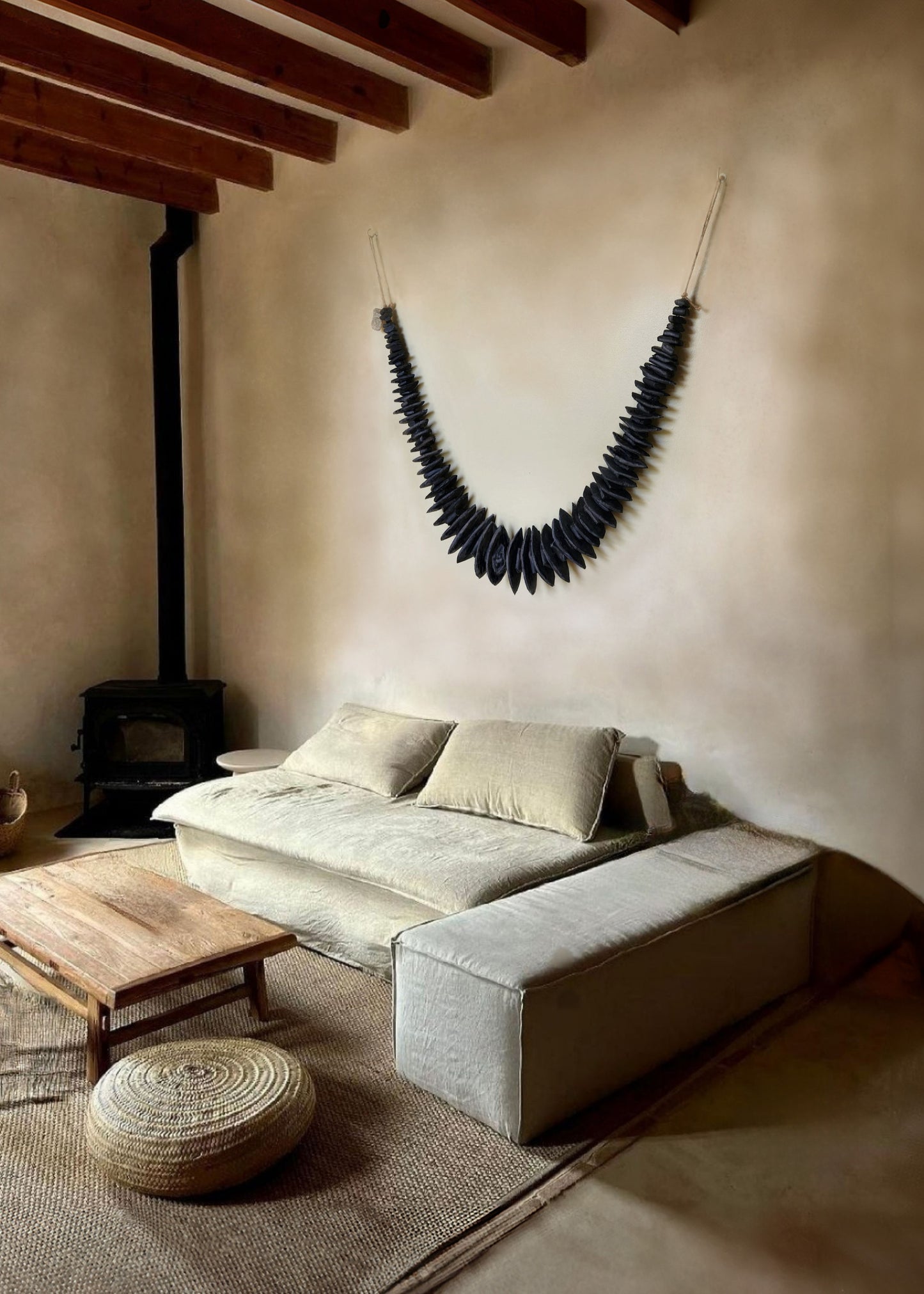 Ula Black Bone & Clay Wall Hanging