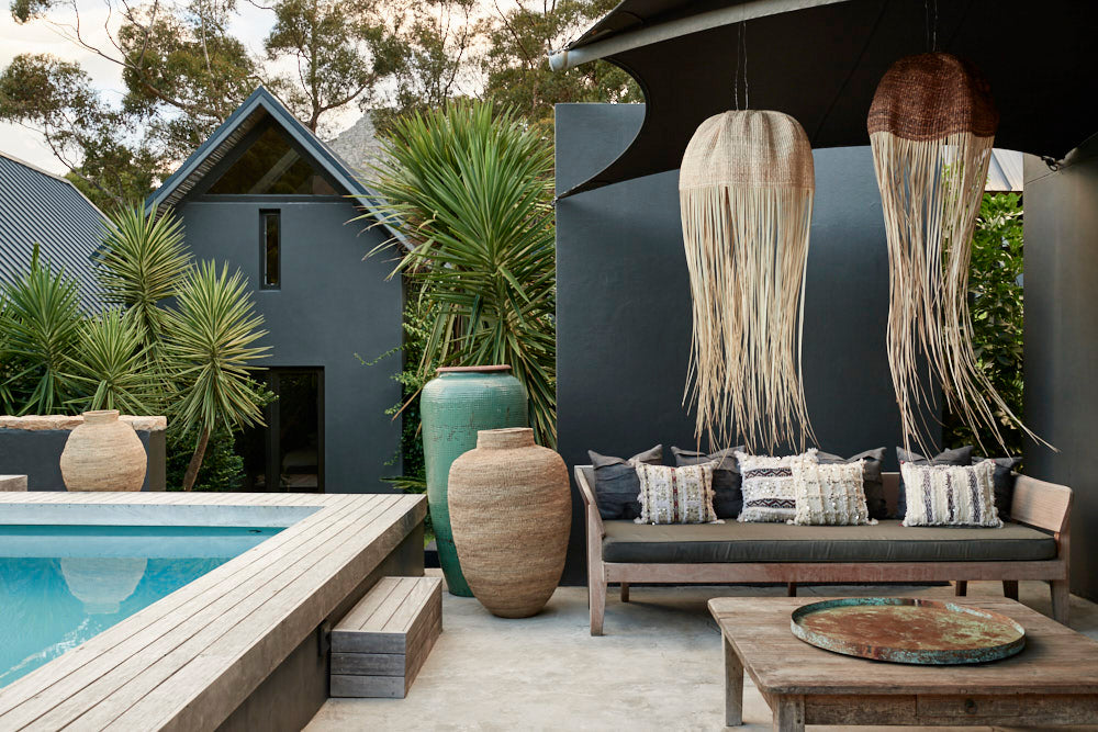 Afrikanischer Statement-Bodenkorb aus geflochtenem Rohrgeflecht von Buhera