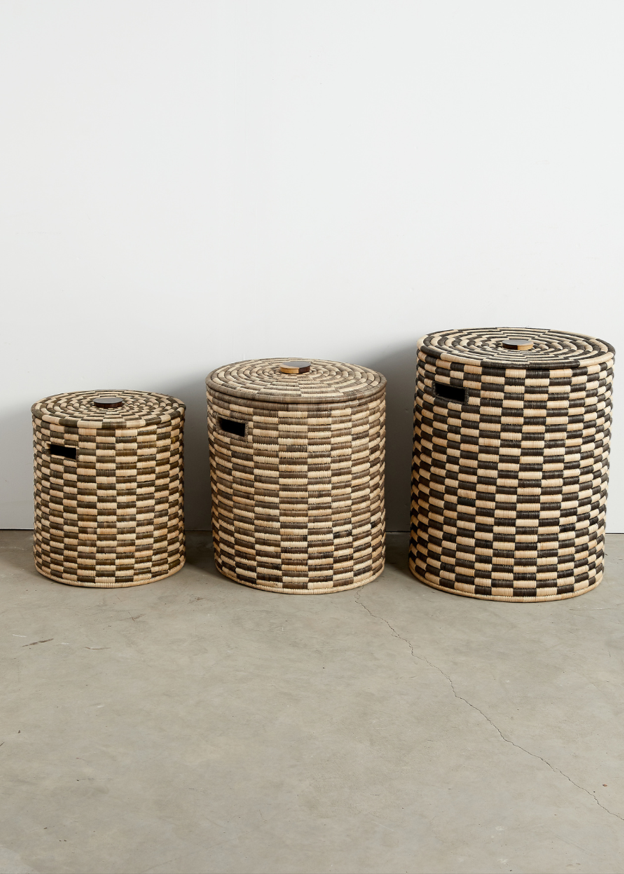 Handwoven African Sunga Classic Storage Basket set of 3