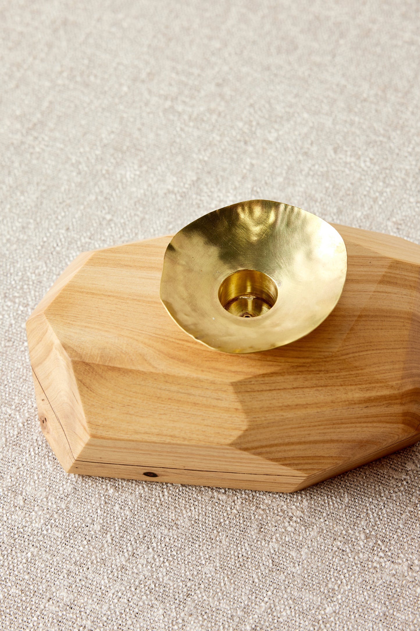 Modern Boho Wood Candle Holder: Dor+Kie Incense and Taper Holder