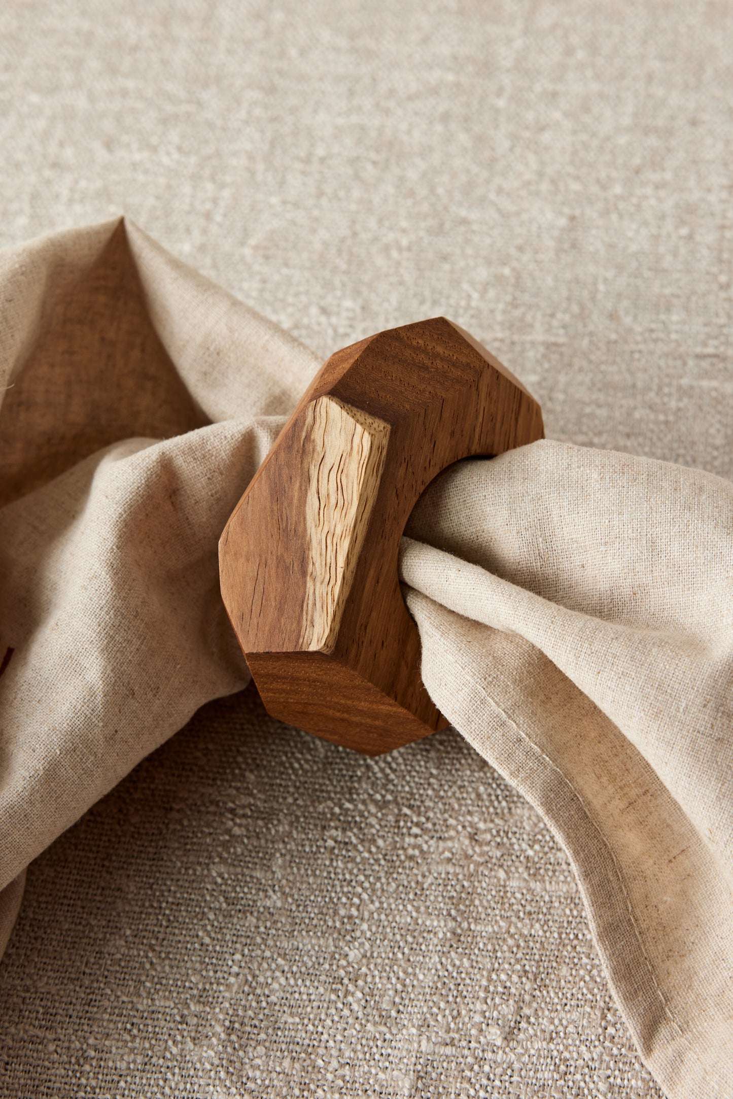 Kiaat Holzserviettenringe
