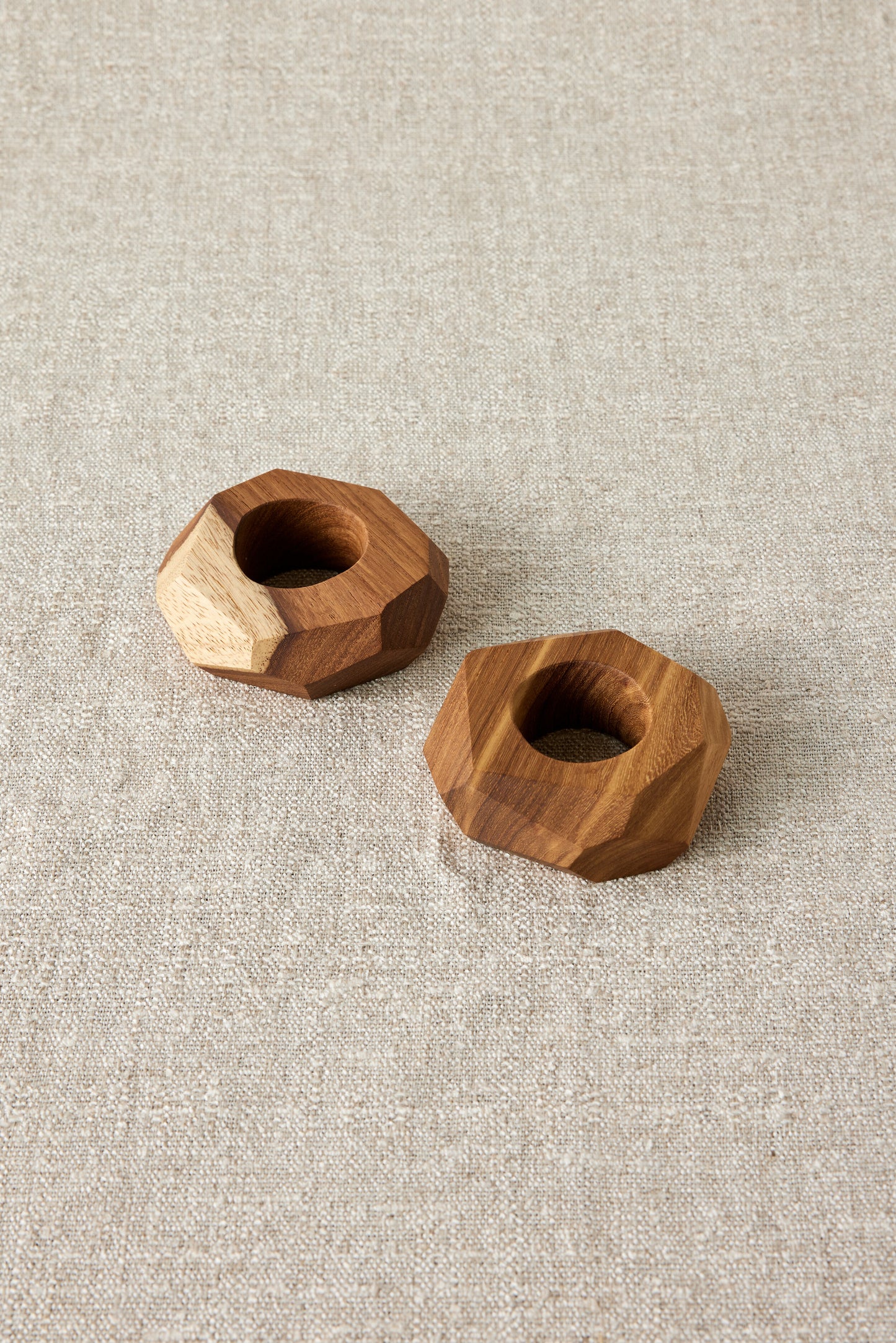 Kiaat Holzserviettenringe