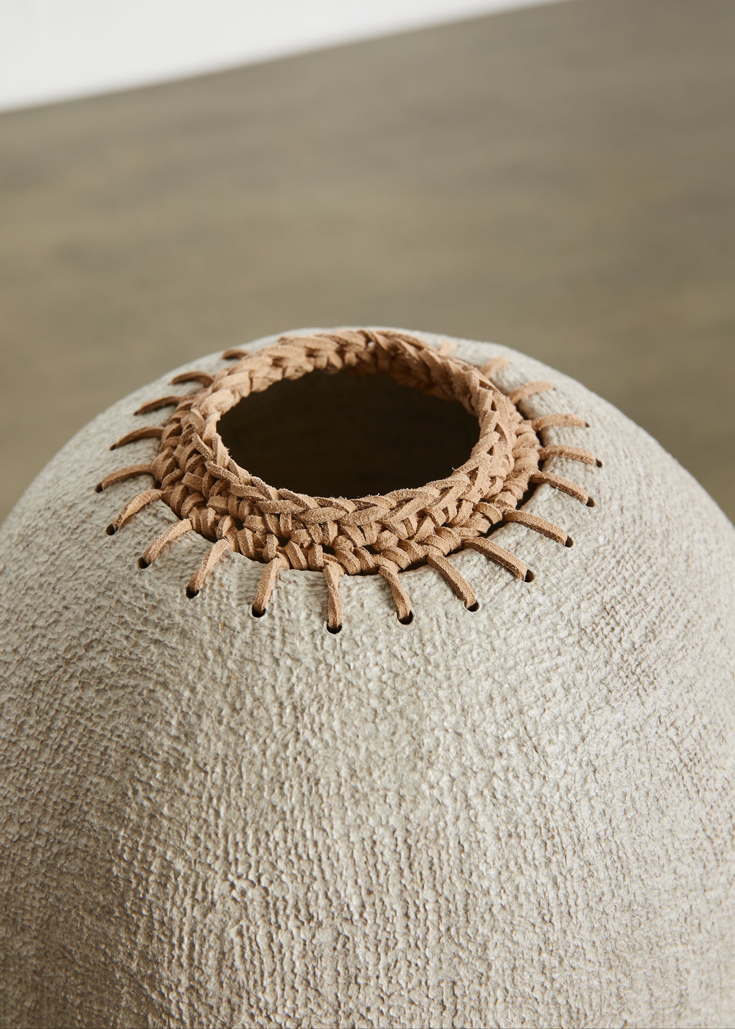 Light Stone Crochet Pot