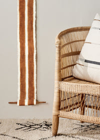 Enlighten Bogolan Wall Totem in White with Brown Lines