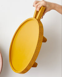 hand-carved Round Ethiopian Coffee Tray set of 3