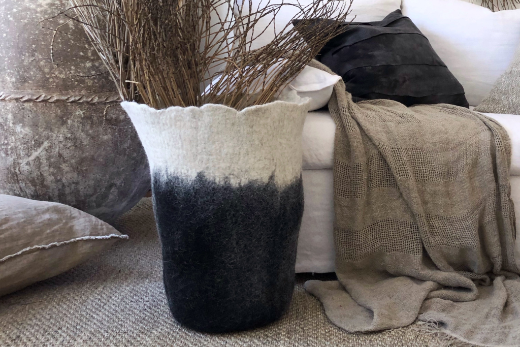 Hand-Felted Floor Vase
