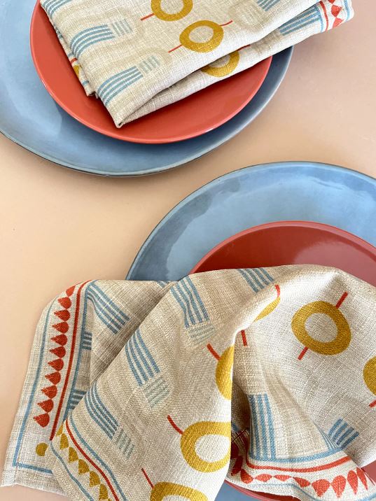 Happiness Linen Napkins - Set of 2