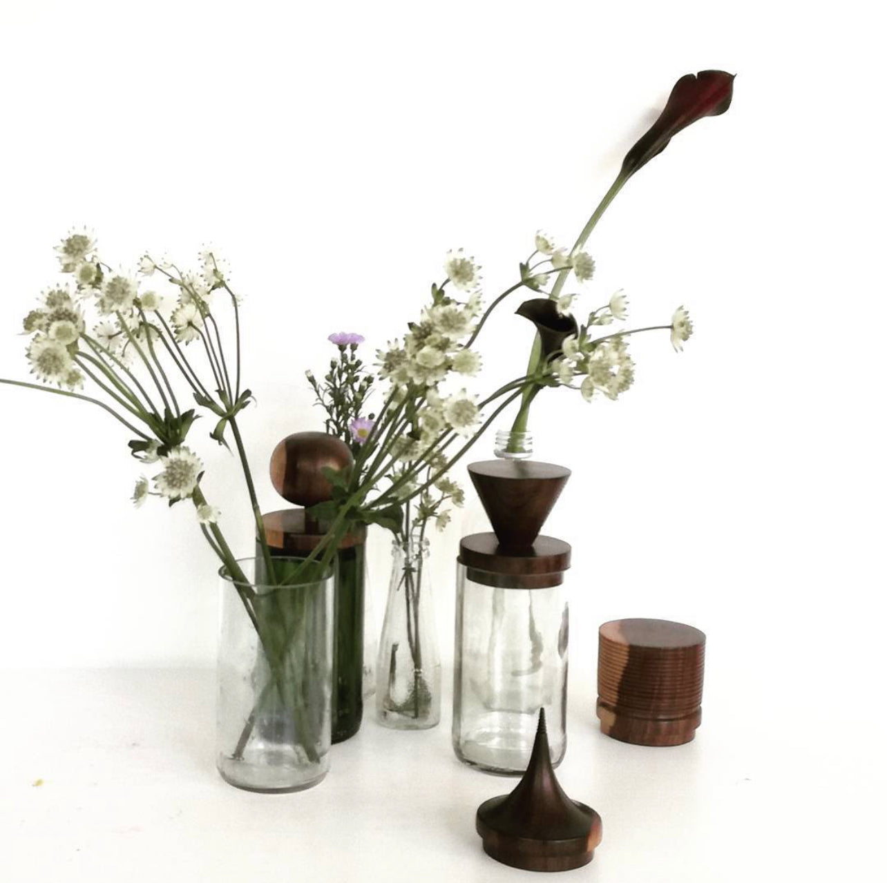 Wooden Topped Apothecary Jars