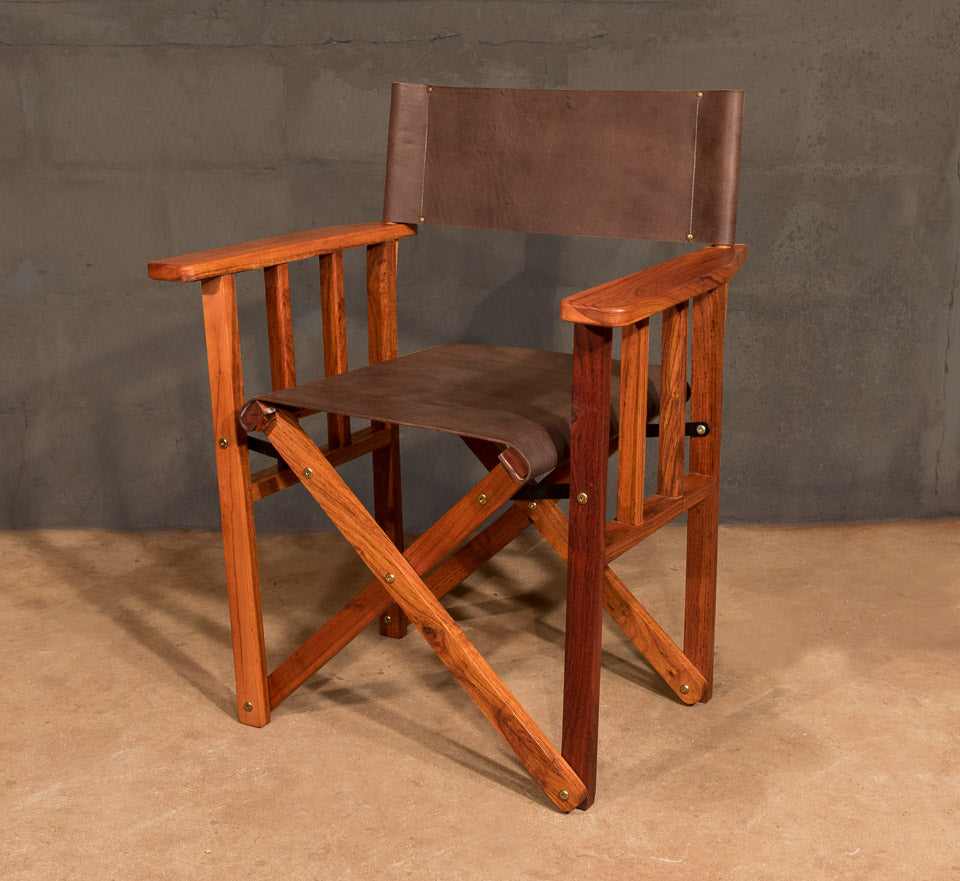 Safari Leather Director's Chair