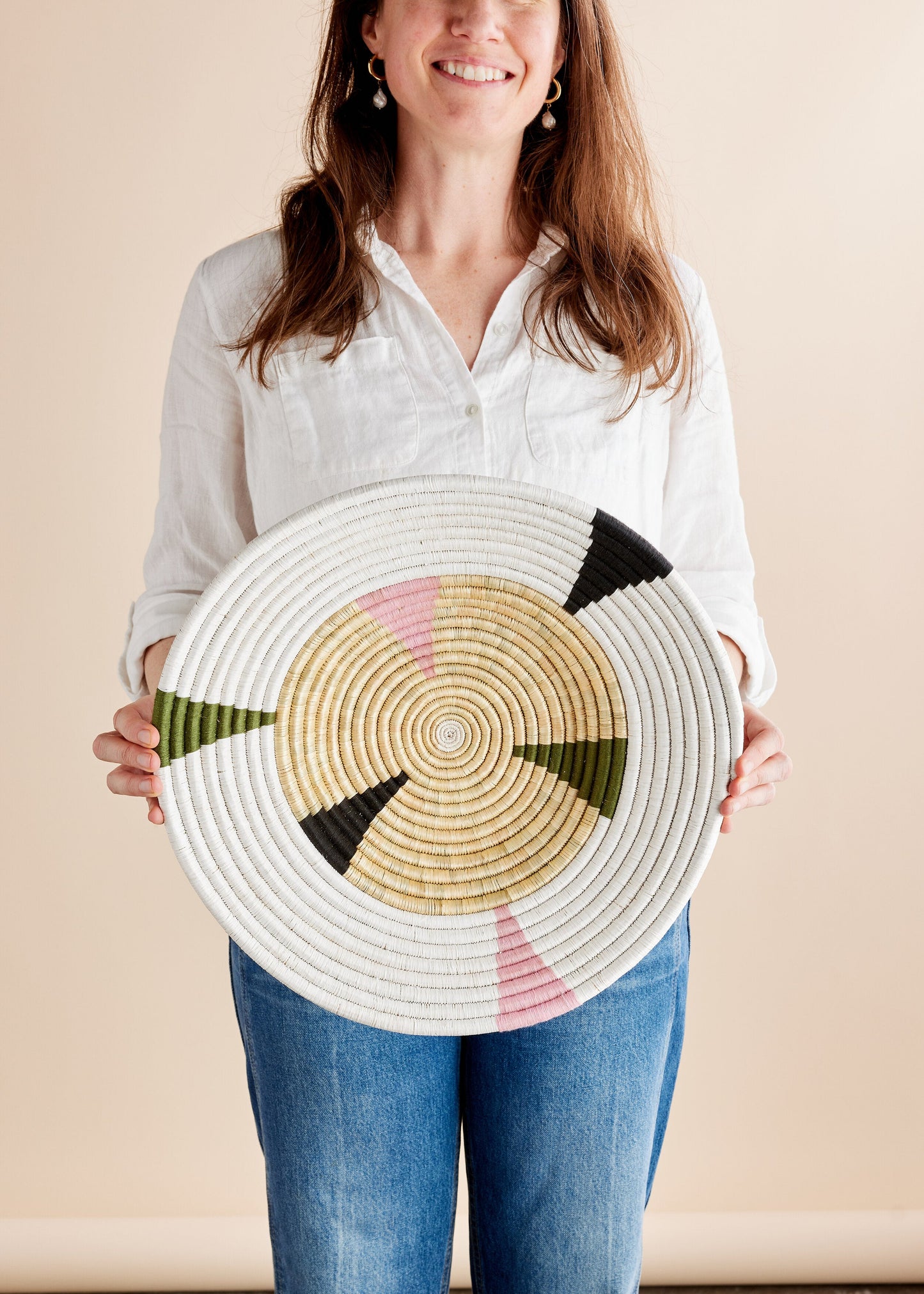 Mosaic Bullseye Wall Basket