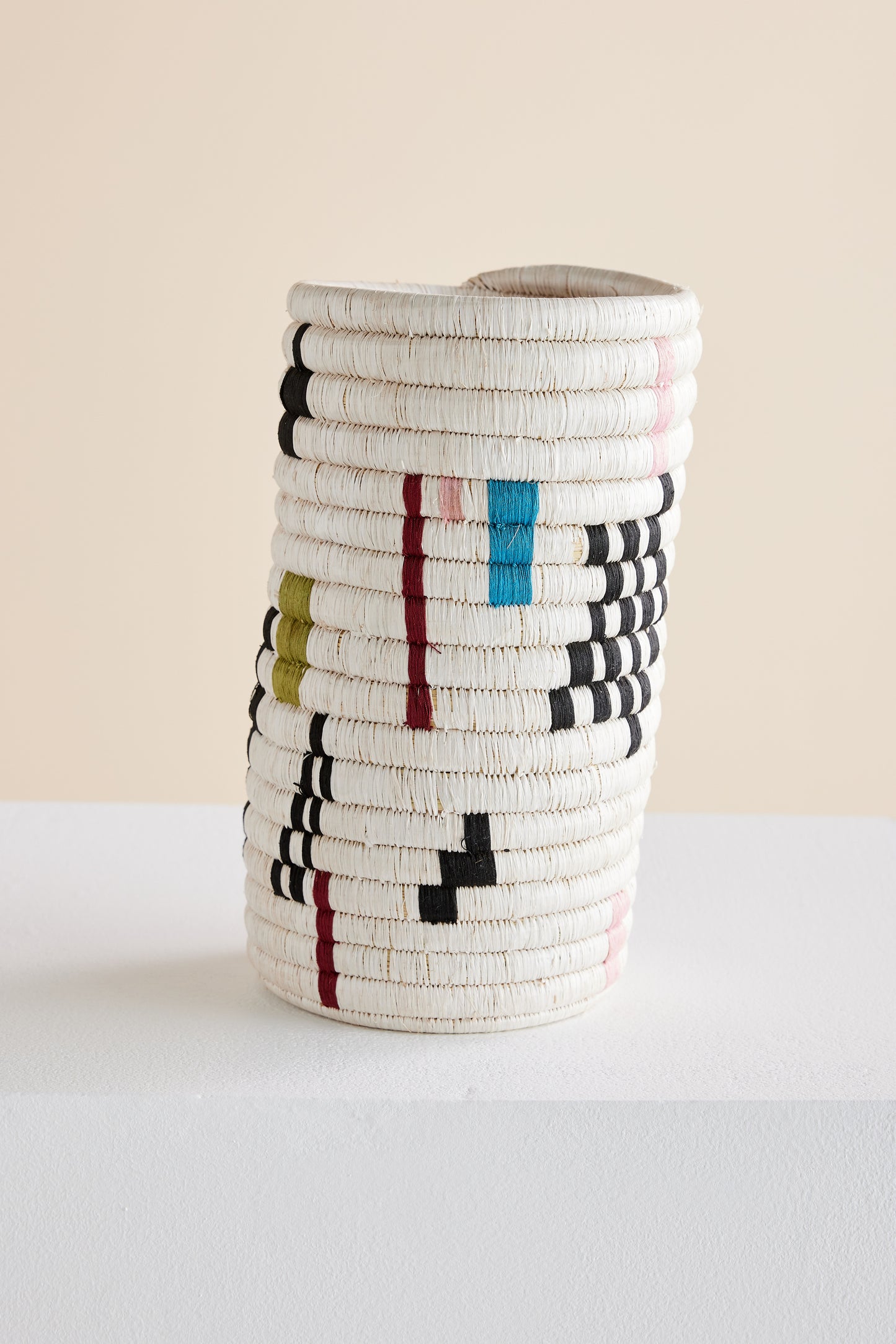 Mosaic Woven Vase or Wine Holder