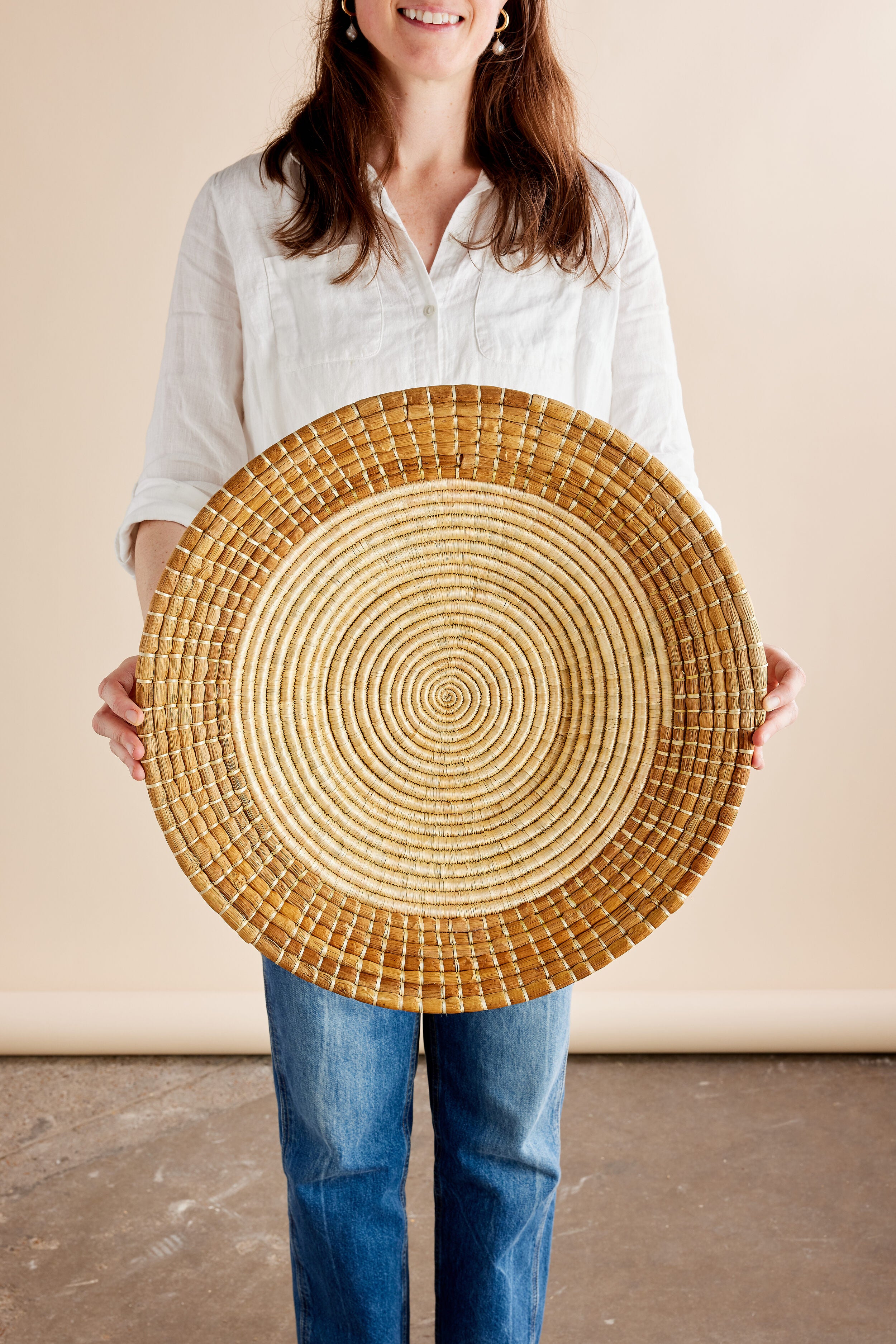 Handwoven Pete Banana Bark Wall Basket, Fair Trade Artisan Basket