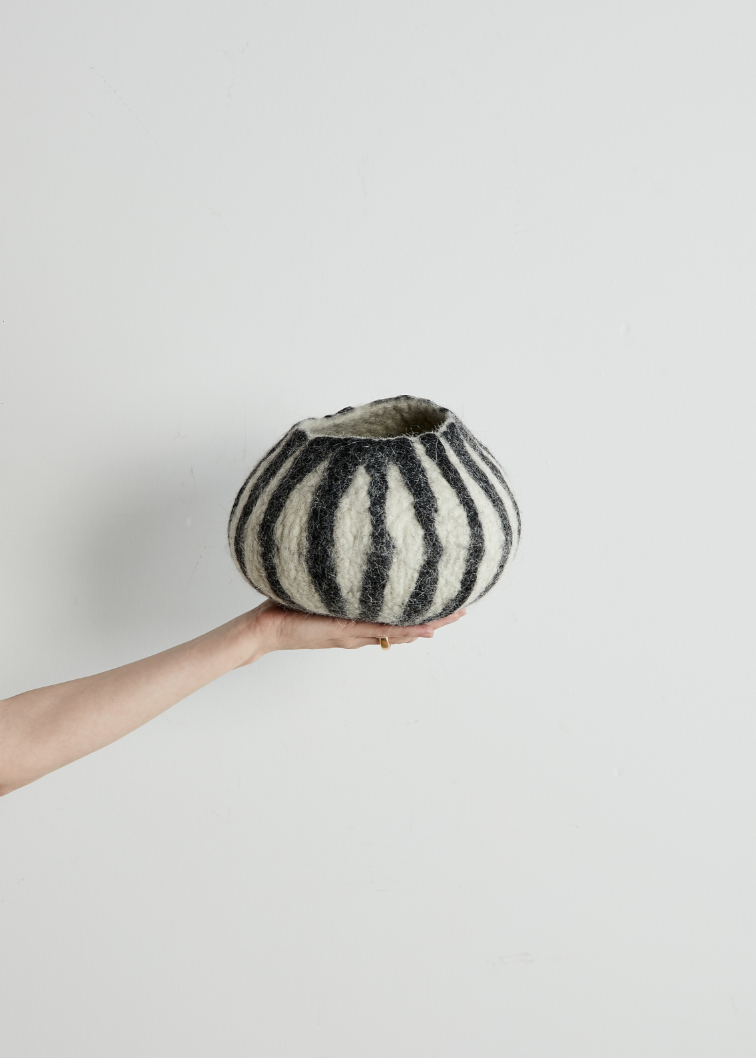 Wool Bowl | Karakul Striped Ukhamba Bowl