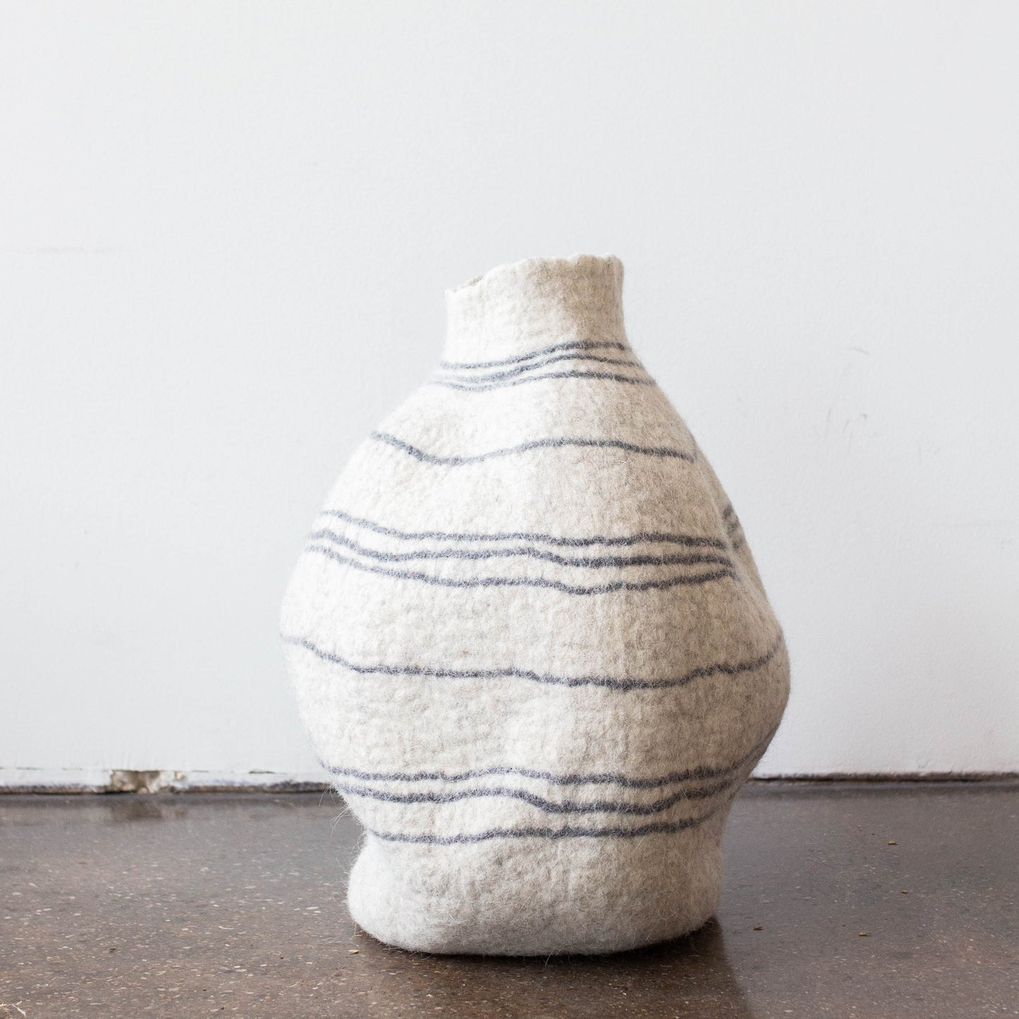 Tribal Lines White Gourd Basket