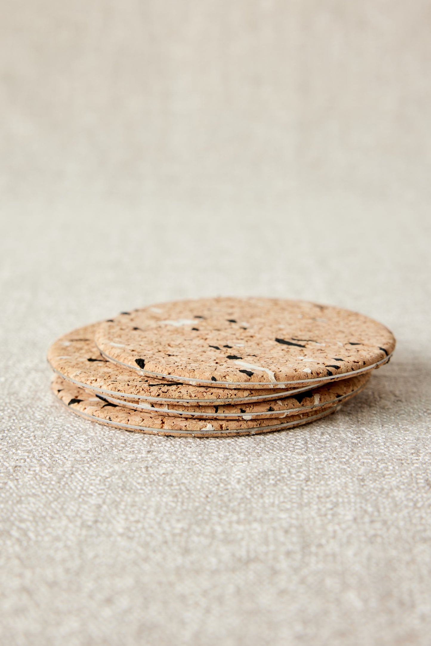 Wiid Black & White Speckled Cork Coasters - Set of 4