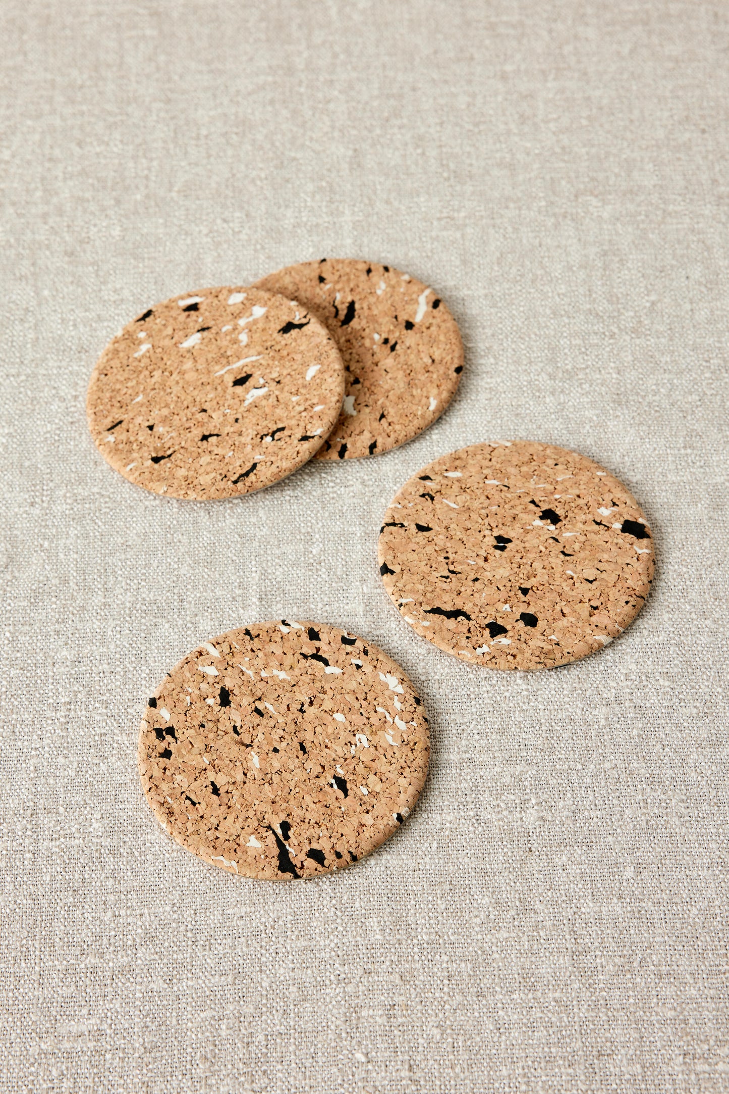 Wiid Black & White Speckled Cork Coasters - Set of 4