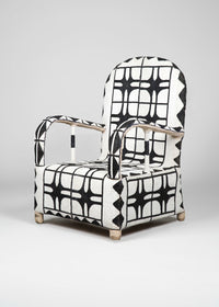 Schwarz-weißer Yoruba-Perlenstuhl