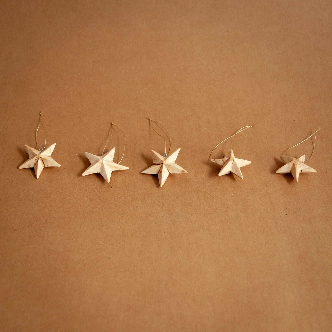 Wooden Star Ornament Set