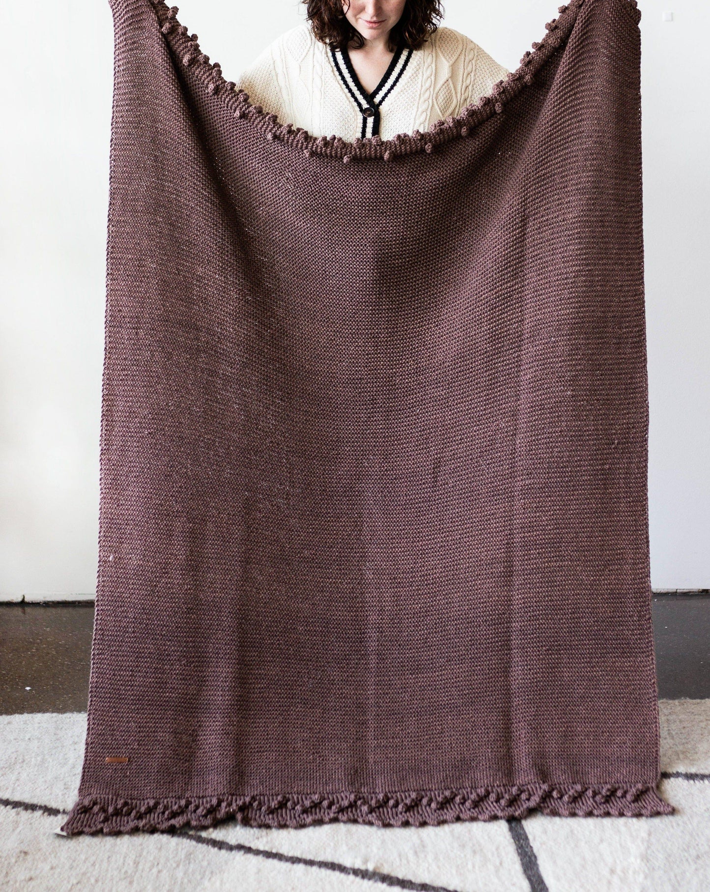 Bobble Lace Edged Eco-Cotton Throw