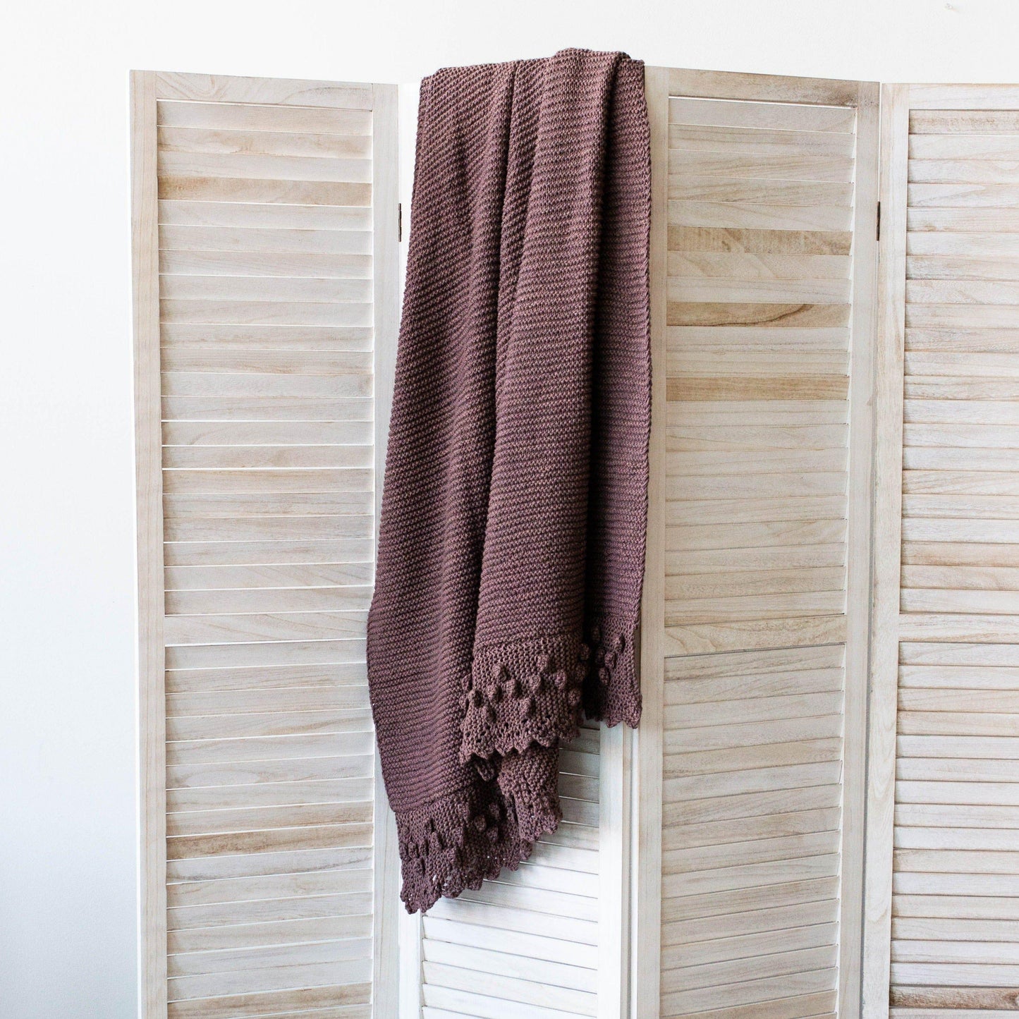 Bobble Lace Edged Eco-Cotton Throw