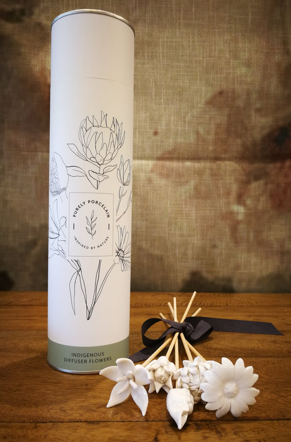 African Flowers Bamboo Diffuser Set