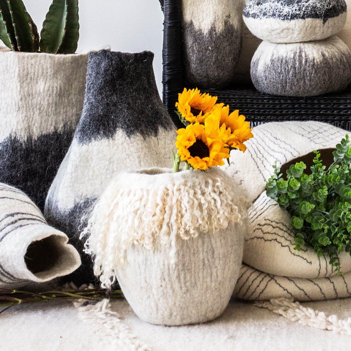 Fransenrock Mohair Dekowolle Korbwolle