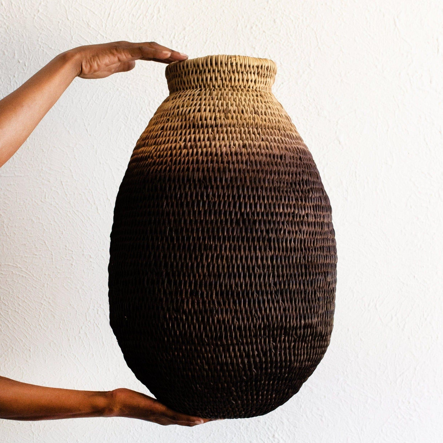 African Handwoven Basket | Ombre Handwoven Brown Buhera Basket