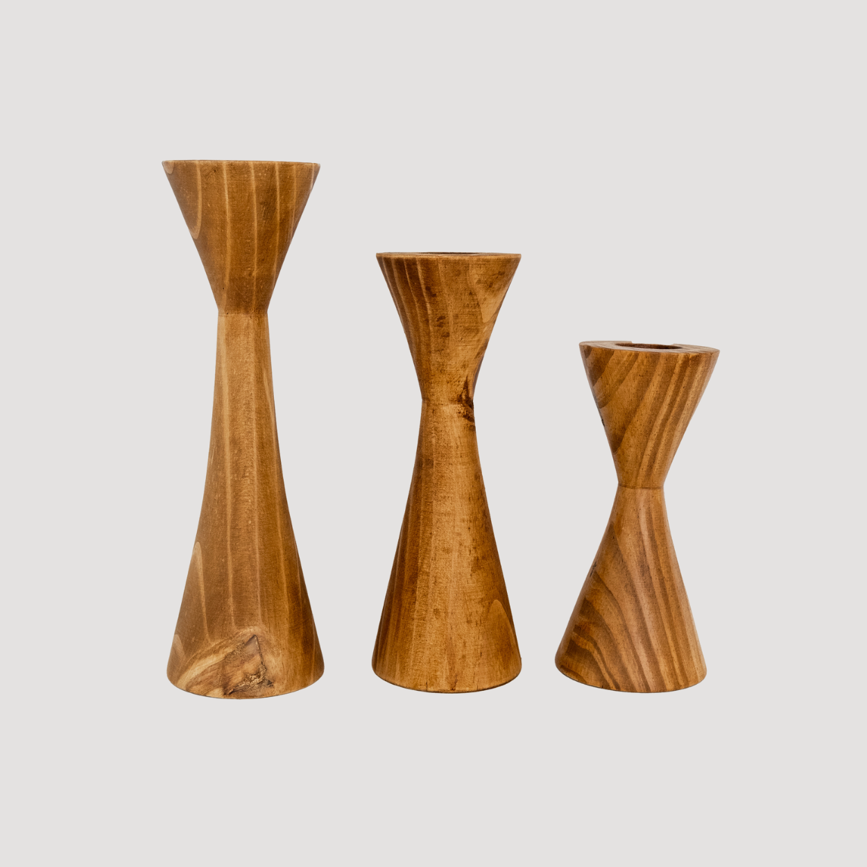 Geo Teelichthalter aus Holz Weiß, Schwarz, Natur