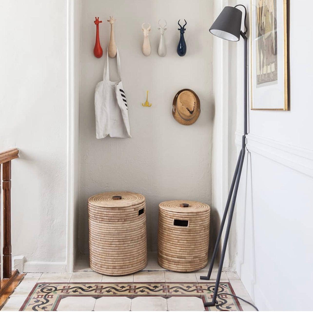Natural fiber African Sunga storage basket