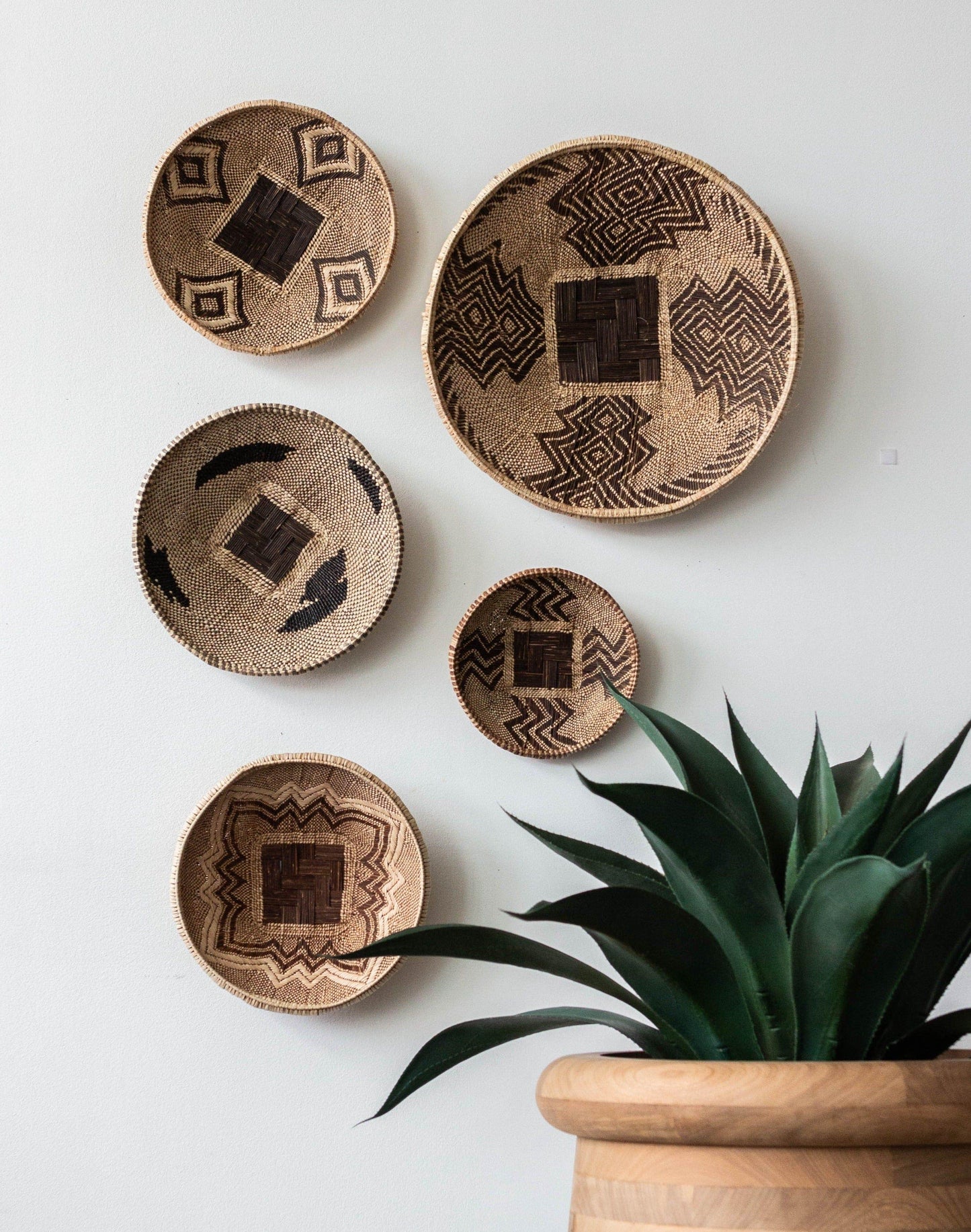 African Wall Basket Decor | Zambian Plateau Wall Baskets