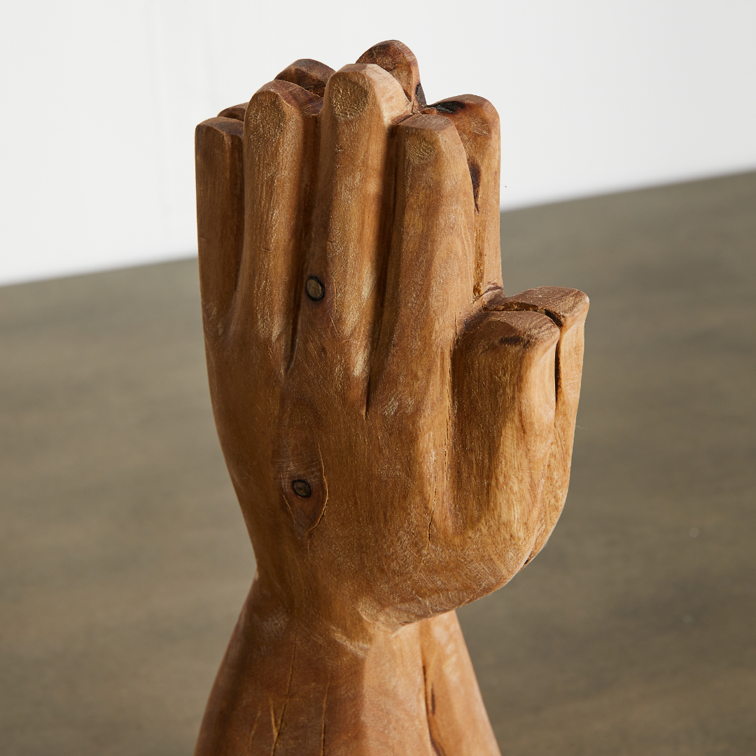 Dankbarkeitshände, natürliche Eukalyptusholzskulptur