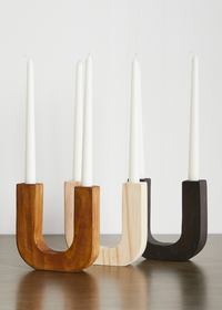 Handmade U-Shaped Wood Candle Holder set of 3