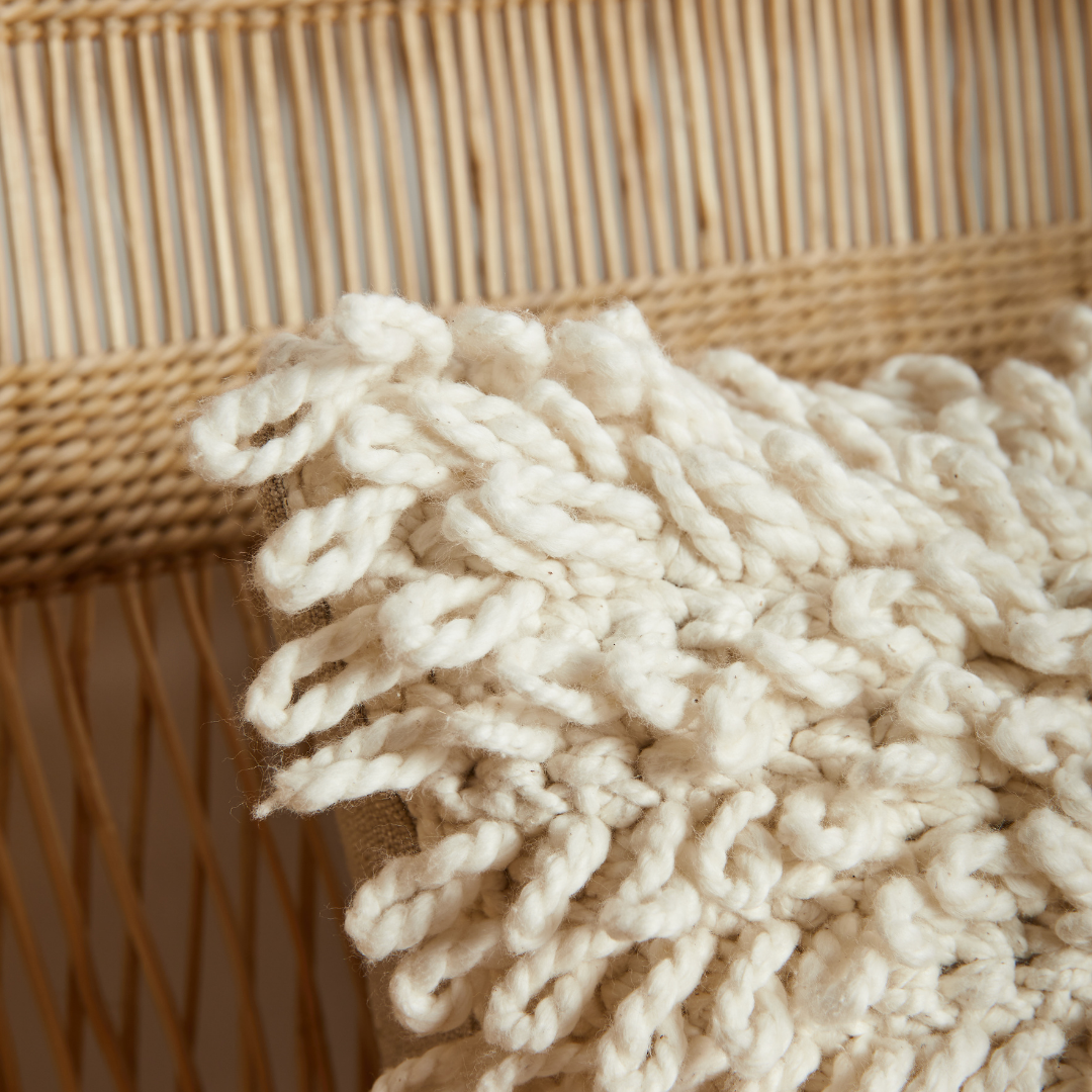 Crochet Shaggy Loop Throw Pillow